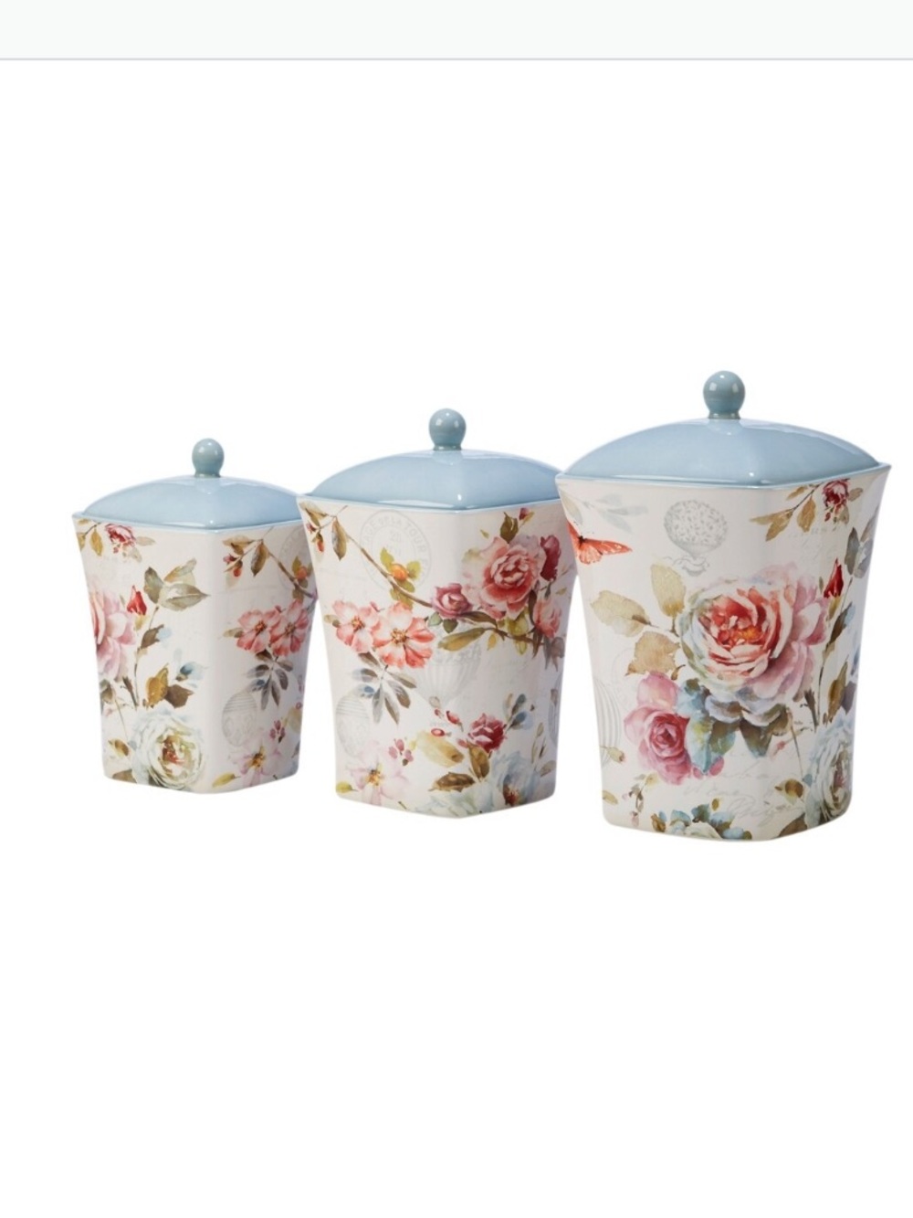 ULTRA RARE!!! Certified International Beautiful Romance Canister Set NEW